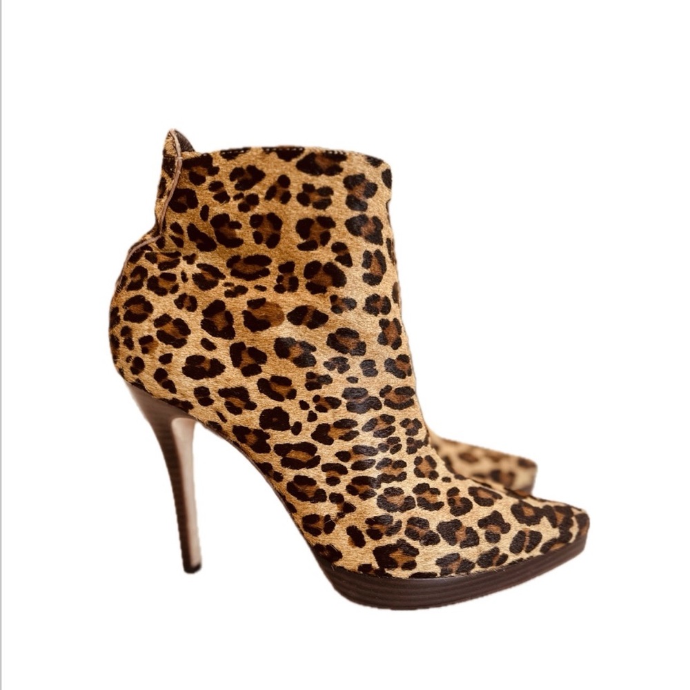 Boutique 58 Leopard Print High Heel Ankle Boots
